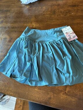 HALARA Teal Circle Skirt with Built-In Shorts